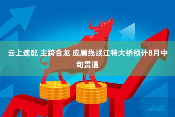 云上速配 主跨合龙 成眉线岷江特大桥预计8月中旬贯通