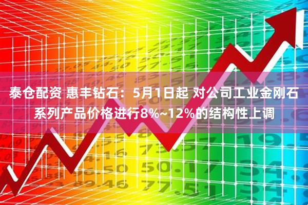 泰仓配资 惠丰钻石：5月1日起 对公司工业金刚石系列产品价格进行8%~12%的结构性上调