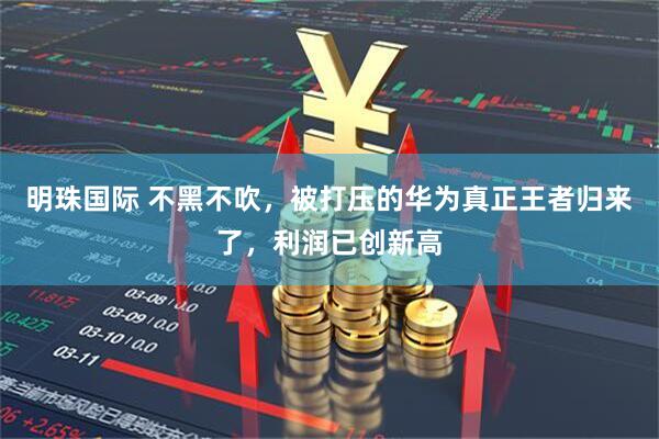 明珠国际 不黑不吹，被打压的华为真正王者归来了，利润已创新高